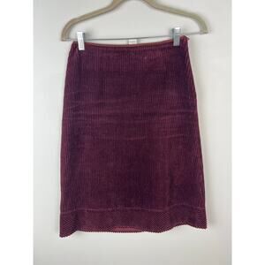 Dosa Corduroy A-Line Skirt in Maroon XS